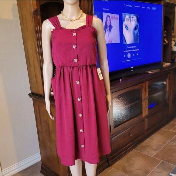 Speechless Big Girls Sleeveless Sundress cabernet color - Picture 6 of 10